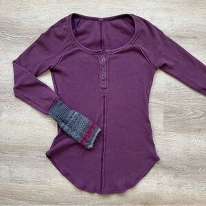Free People Plum Henley Thermal